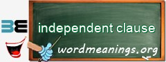 WordMeaning blackboard for independent clause